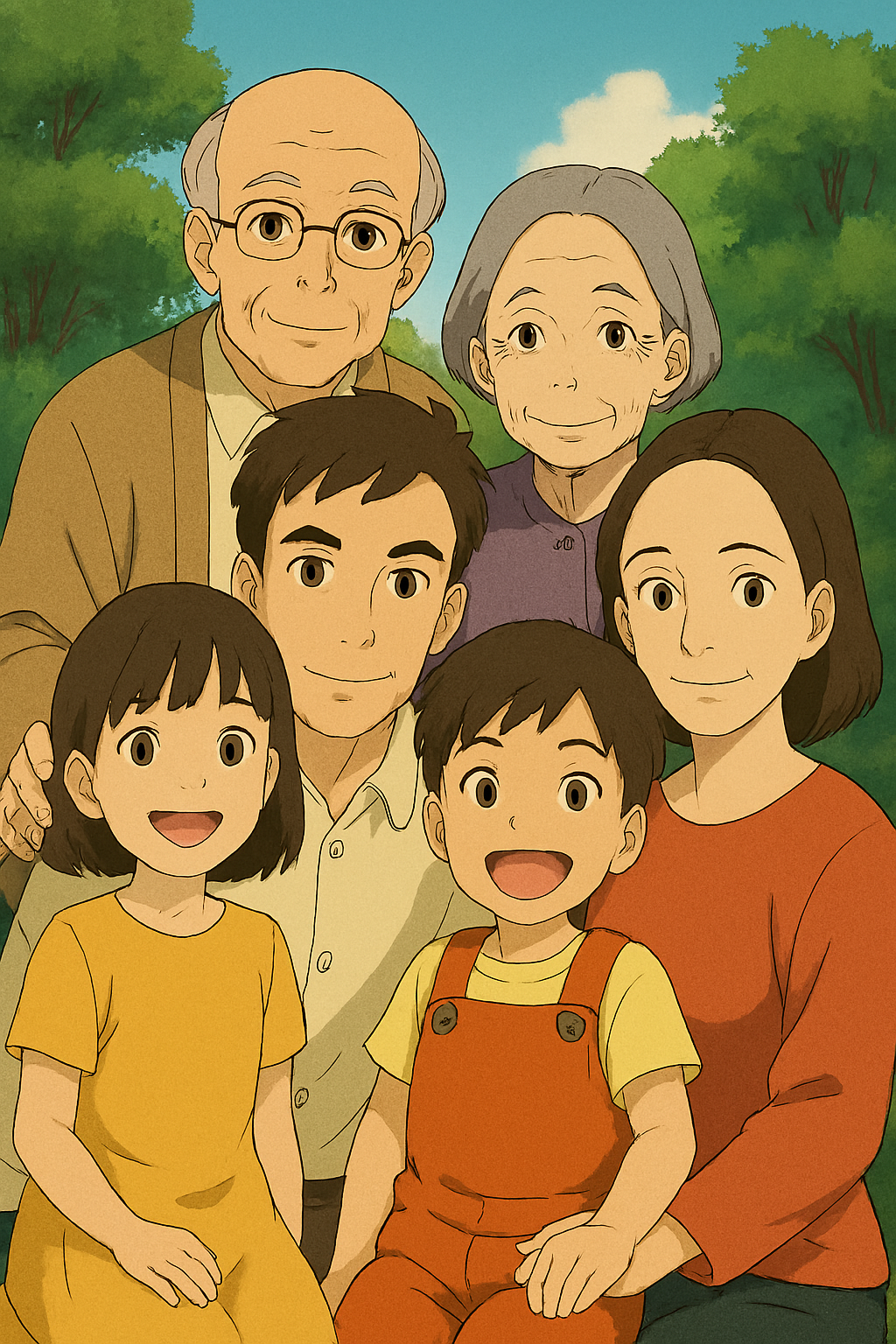 Ghibli-Style Family Portrait
